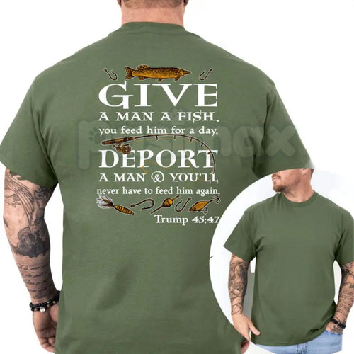 "Deport A Man" Political Satire T-Shirt – Funny Republican Graphic Tee, Remastered Heavy Cotton Immigration Policy Top, Soft Lived-In Heavyweight Conservative Statement Shirt, Made in USA