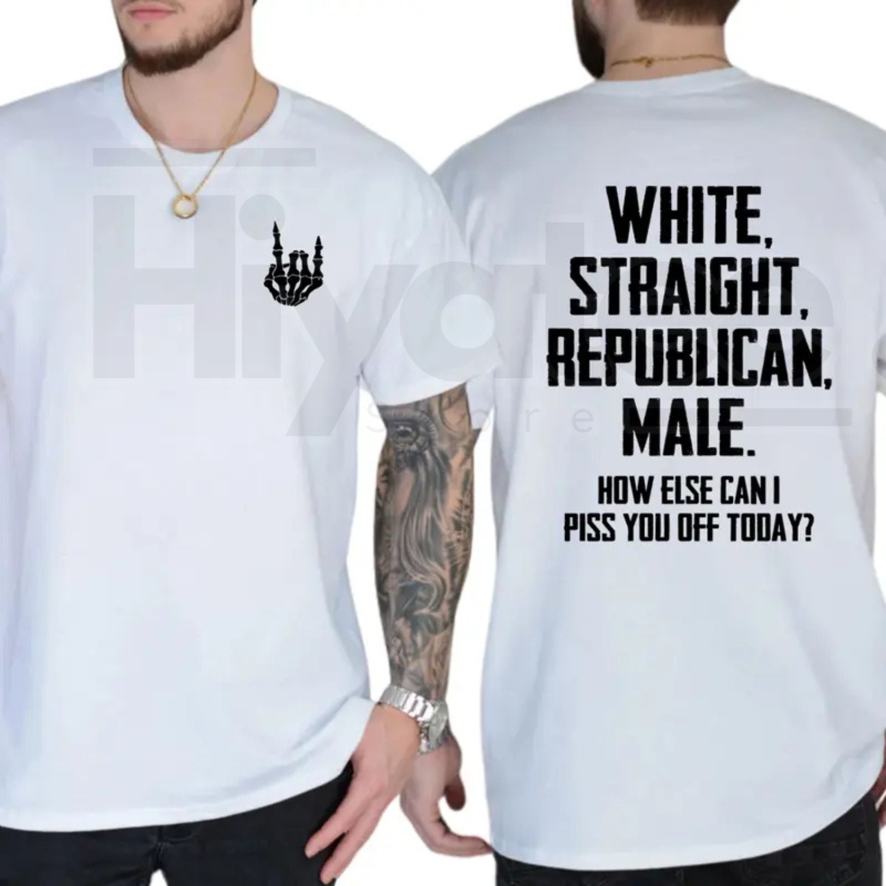 "White Straight Republican Male" – Bold Political Men’s Graphic Top