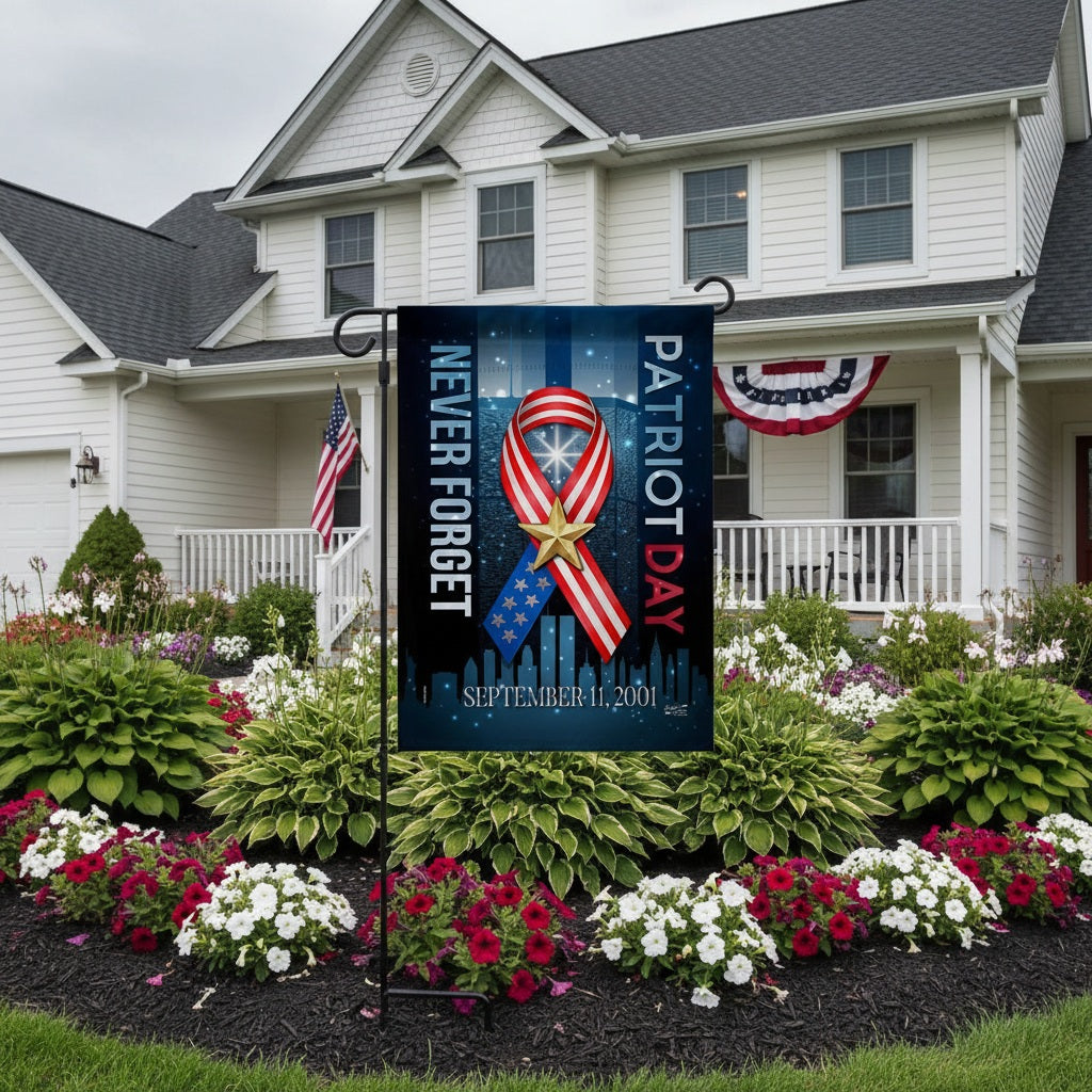 911 Never Forget Garden Flag 2 Sided Patriot Day