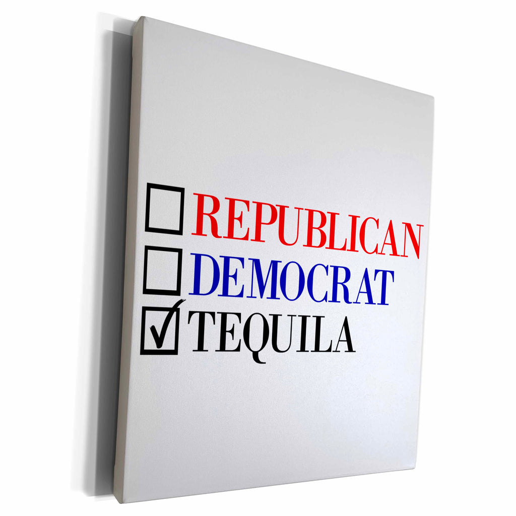 3dRose Republican Democrat Tequila - Museum Grade Canvas Wrap (cw_253750)