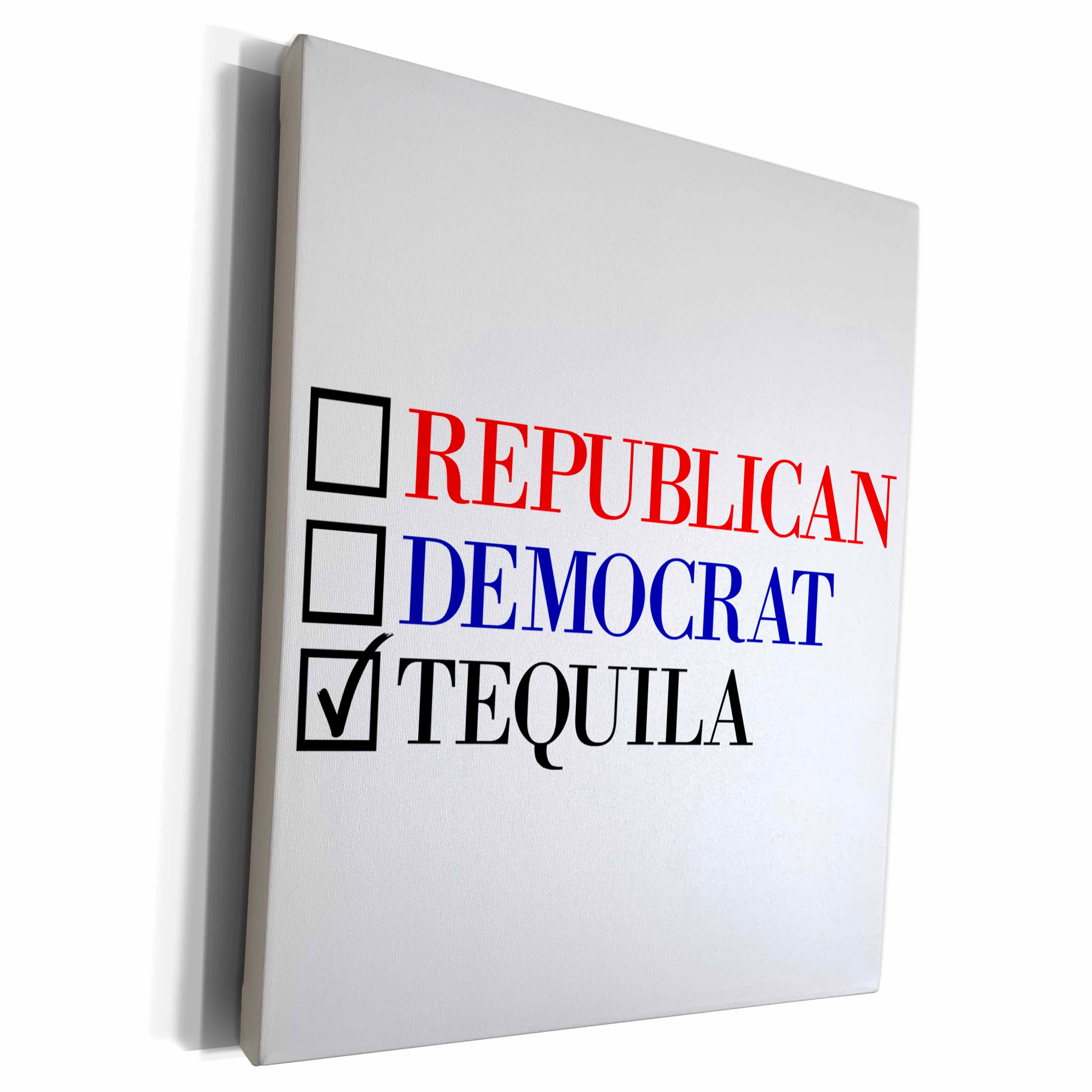 3dRose Republican Democrat Tequila - Museum Grade Canvas Wrap (cw_253750)