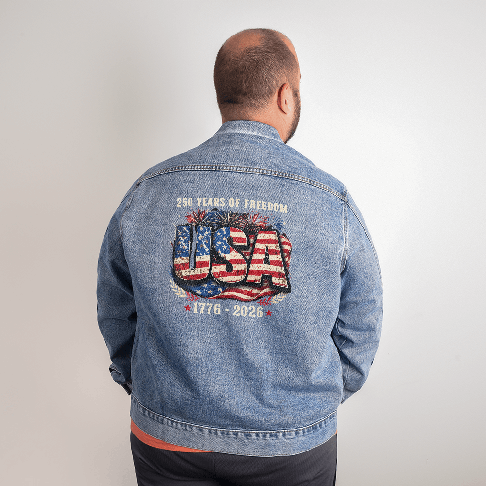 250 Years of Freedom USA Men's Blue Denim Jacket